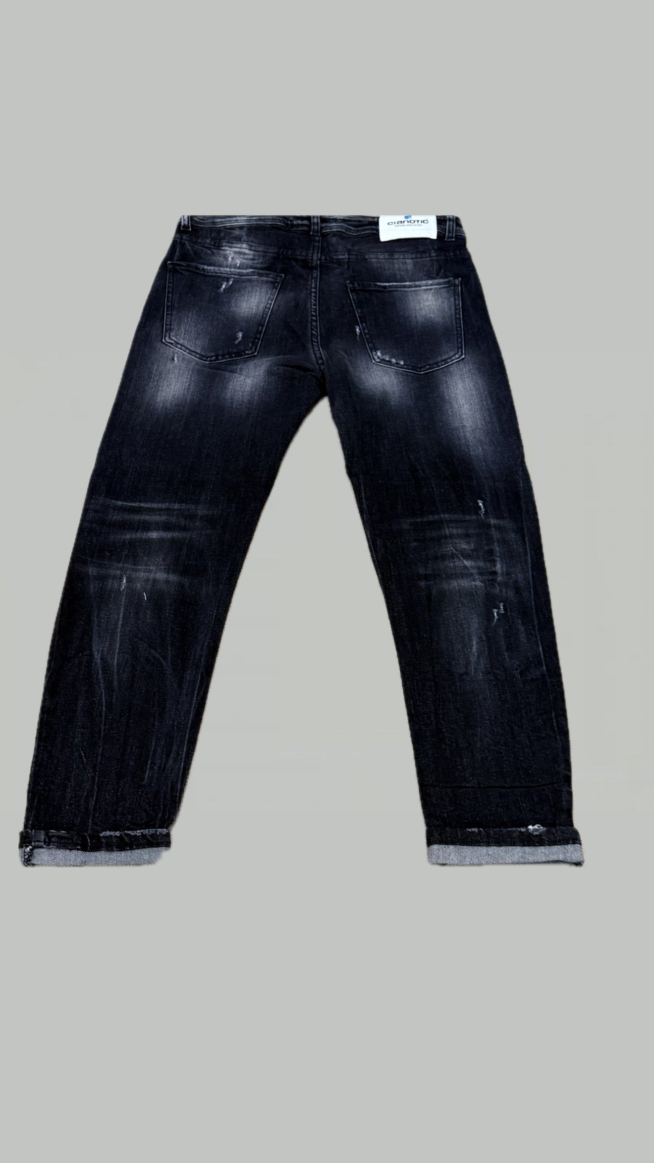 JEANS CIANOTIC NERO CON CERNIERA