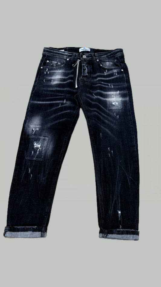 JEANS CIANOTIC NERO CON CERNIERA